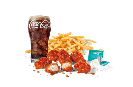 6PC honey Garlic Sriracha Crispy boneless Wings Combo
